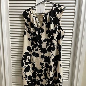 Cream-and-black Adriana Papell pencil skirt dress